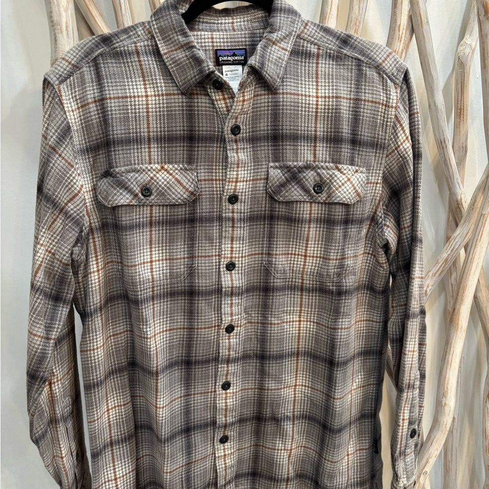 Patagonia Casual Button Down Shirt Brown and Gray
